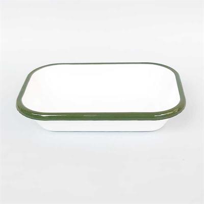 Emaye Meze Tabağı Asker Yeşili Bant 16 cm