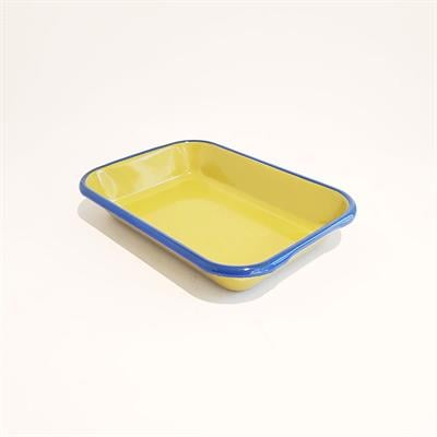 Emaye 22x16cm Meze Tabağı Fıstık Yeşili - Kordon Kobalt