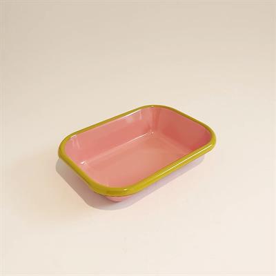 Emaye Meze Tabağı Gül Kurusu 17 x 12 cm