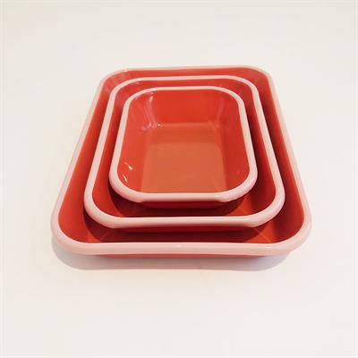 Emaye Meze Tabağı Kiremit 3lü Set
