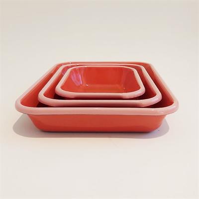 Emaye Meze Tabağı Kiremit 3lü Set