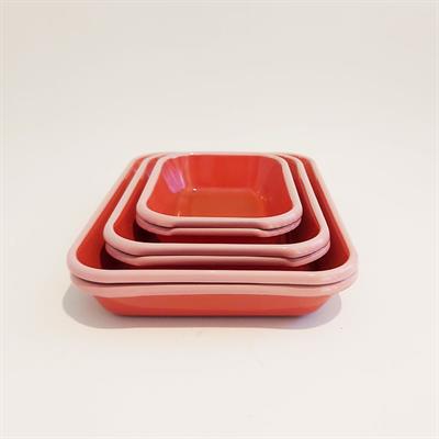 Emaye Meze Tabağı Kiremit 6lı Set