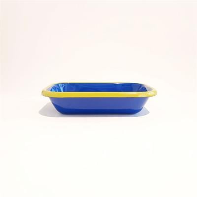 Emaye Meze Tabağı Kobalt F.Yeşil 17 x 12 cm