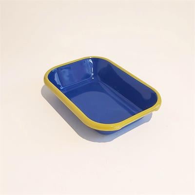 Emaye Meze Tabağı Kobalt F.Yeşil 17 x 12 cm