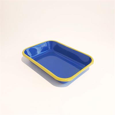 Emaye Meze Tabağı Kobalt F.Yeşil 22 x 16 cm