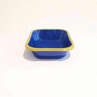 Emaye Meze Tabağı Kobalt F.Yeşil 17 x 12 cm