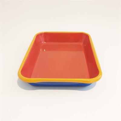 Emaye Meze Tabağı Kobalt Kiremit 27 x 19 cm