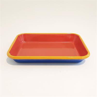 Emaye Meze Tabağı Kobalt Kiremit 27 x 19 cm