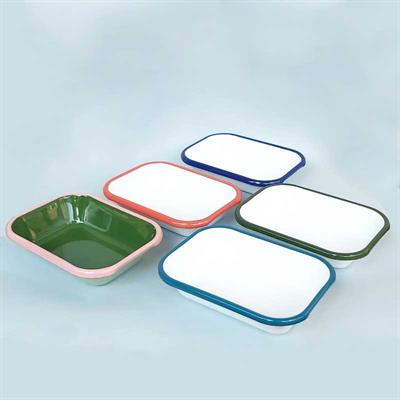 Emaye Meze Tabağı Lacivert Bant 16 cm