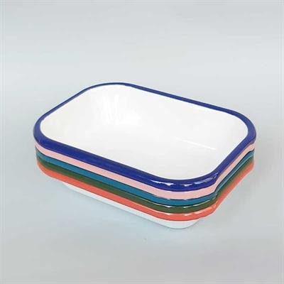 Emaye Meze Tabağı Mavi Bant 16 cm