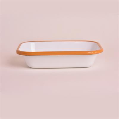 Emaye Meze Tabağı Sarı Bant 16 cm