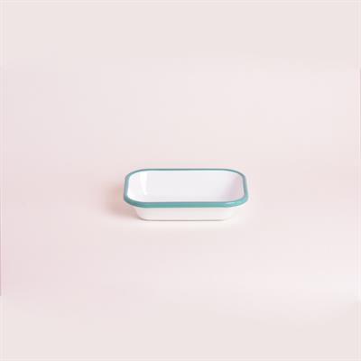 Emaye Meze Tabağı Turkuaz Bant 16 cm