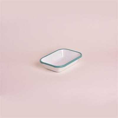 Emaye Meze Tabağı Turkuaz Bant 16 cm