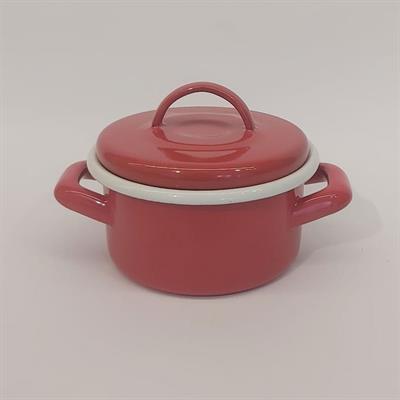Emaye Mini Tencere 12 cm Kırmızı