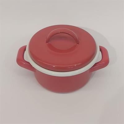 Emaye Mini Tencere 12 cm Kırmızı