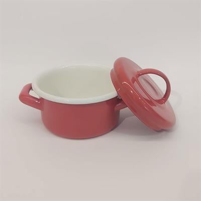 Emaye Mini Tencere 12 cm Kırmızı