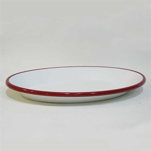 Emaye Oval İskender Tabağı Kırmızı