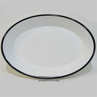 Emaye Oval İskender Tabağı Siyah