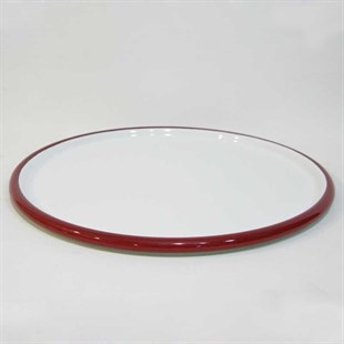 Emaye Pizza Tabağı 28 cm Kırmızı