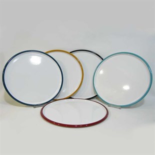 Emaye Pizza Tabağı 28 cm Turkuaz