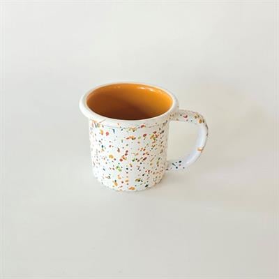 Emayra Emaye Serpme Desen Kupa 250 ml | İç Sarı