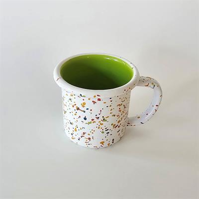 Emayra Emaye Serpme Desen Kupa 250 ml | İç Yeşil