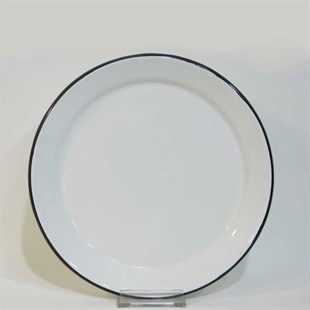 Emaye Servis Tabağı 25 cm Siyah