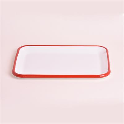 Emaye Sığ Servis Tepsisi 26 cm Kırmızı