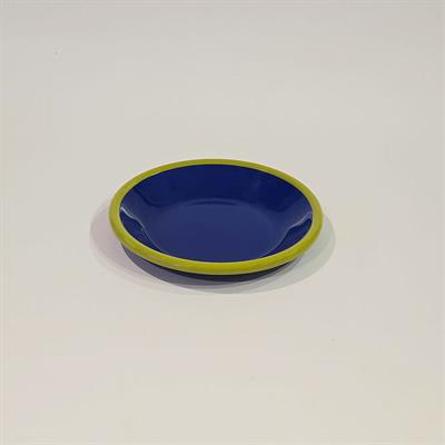 Emayra Emaye Tabak 12 cm | Kobalt Kordon Fıstık Yeşil