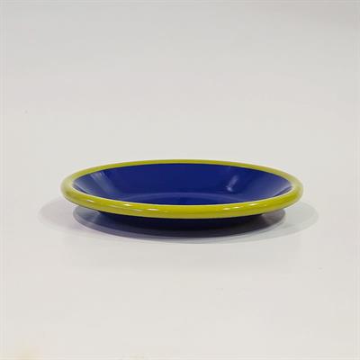 Emayra Emaye Tabak 12 cm | Kobalt Kordon Fıstık Yeşil