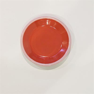 Emaye Tabak 12 cm Koyu Somon Kordon Pembe