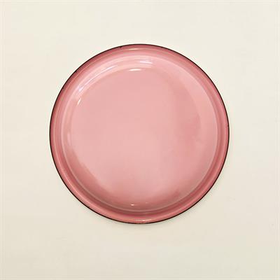 Emaye Tabak 20 cm Gül Kurusu Kordon F.Yeşil