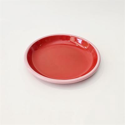 Emaye Tabak 20 cm K. Somon Kordon Pembe