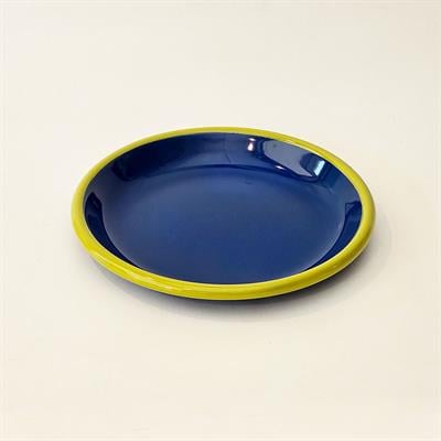 Emaye Tabak 20 cm Kobalt Kordon F. Yeşil