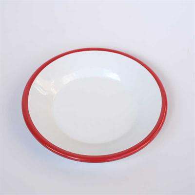 Emaye 21 cm  Kenar Tabak Kırmızı