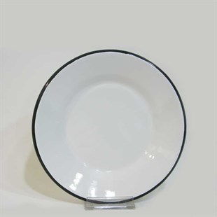 Emaye 21 cm Kenar Tabak Siyah