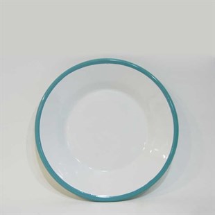 Emaye 21 cm Kenar Tabak Turkuaz