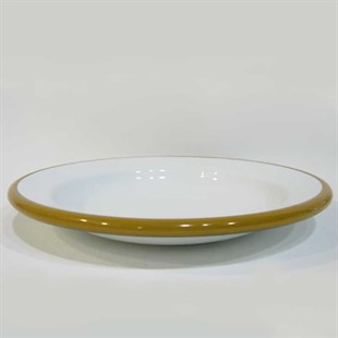 Emaye Tabak 23 cm Çukur Oksit Sarı