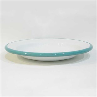 Emaye Tabak 23 cm Çukur Turkuaz