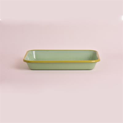 Emayra Emaye Meze Tabağı Nil Yeşili Kordon F.Yeşil 27 x 19 cm