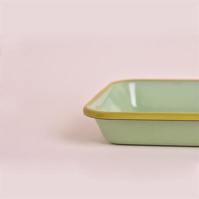 Emayra Emaye Meze Tabağı Nil Yeşili Kordon F.Yeşil 27 x 19 cm