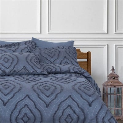 Esedra Çift Kişilik Yatak Örtüsü Seti 240x260 cm - İndigo