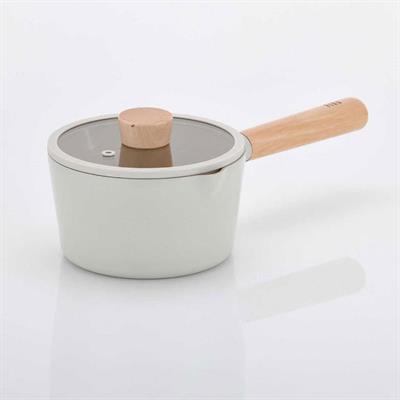 Fika Alüminyum Döküm Cam Kapaklı Sütlük 16 cm Bej