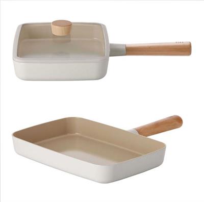 Fika Dikdörtgen Tava 29 cm Cam Kapaklı Bej