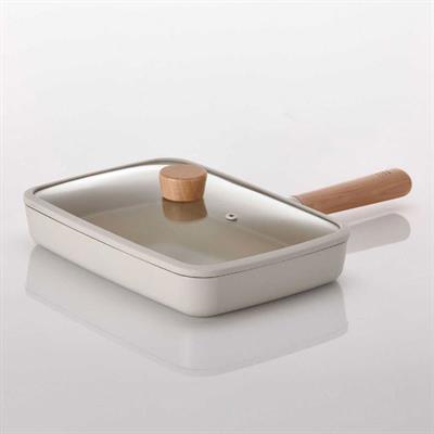 Fika Dikdörtgen Tava 29 cm Cam Kapaklı Bej