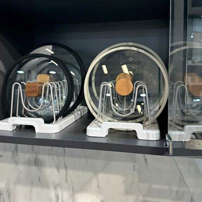 Fin Dolap Içi Tencere Kapak Tutucu-Beyaz