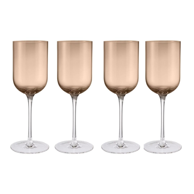FUUMI 4lü Beyaz Şarap Kadehi Seti Kahve Renk 310 ml