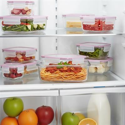 Glasslock Kare Cam Saklama Kabı 1200 ml - Büyük Boy, Fırın Uyumlu, Sızdırmaz Temperli Cam