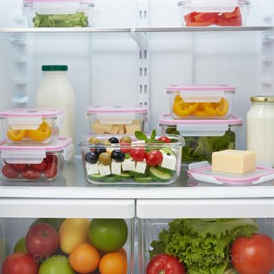 Glasslock Kare Cam Saklama Kabı 900 ml - Fırın ve Mikrodalga İçin Şok Dayanımlı