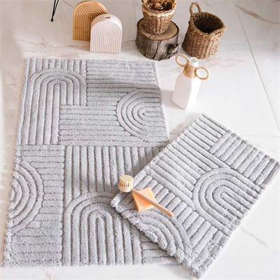 HCW Babil 2li Banyo Paspas Seti Gri 40x60-60x100 cm